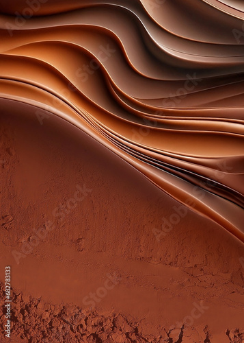 abstract background with waves, chocolate melted texture background