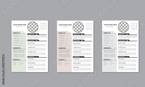 Clean Modern Resume and Cover Letter Layout Vector Template
 for Business Job Applications, Minimalist resume cv template
Resume / CV Template, Resume and Cover .