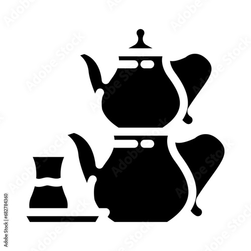 tea turkish cuisine glyph icon vector. tea turkish cuisine sign. isolated symbol illustration