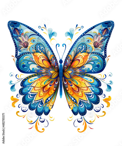 Butterfly Mandala Sublimation Clipart, Mandala Butterfly Designs Digital Graphics, Transparent Background, transparent png, Created using generative AI © sahli