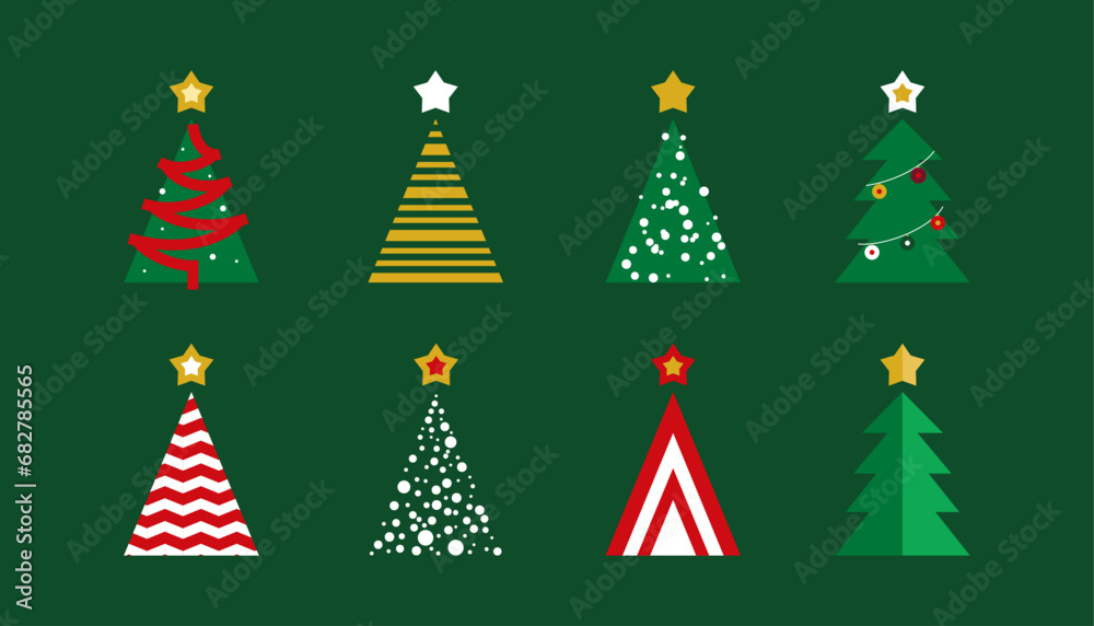 Premium vector various Christmas tree background. High quality Christmas decoration abstract background Premium vector various Christmas tree background. High quality Christmas decoration abstract background