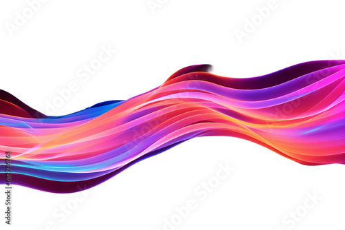 Luminescent Strokes Isolated on Transparent Background. Ai