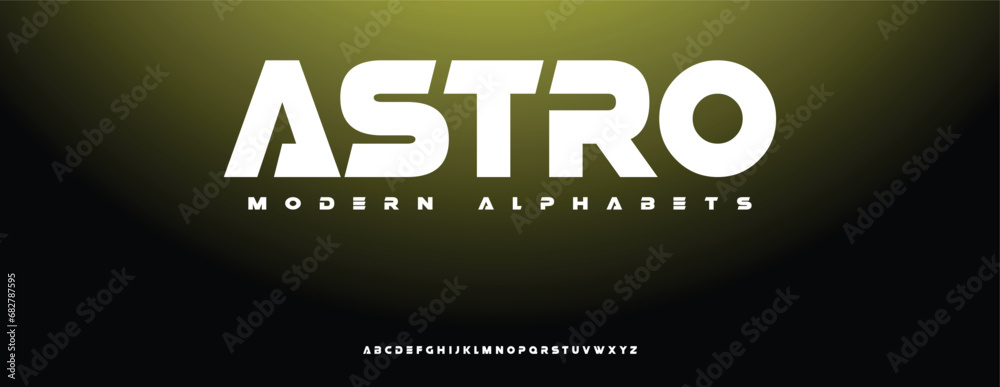 Astro Creative Design vector linear Font for Title, Header, Lettering, Logo, Monogram. Corporate Business Luxury Technology Typeface. Letters, Numbers Line art style. - obrazy, fototapety, plakaty 