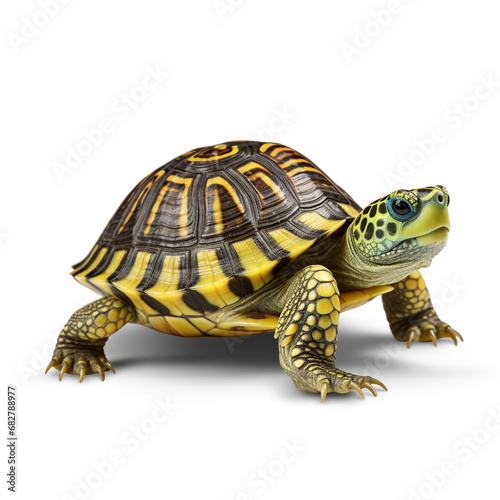 Cute baby turtle isolated on white background