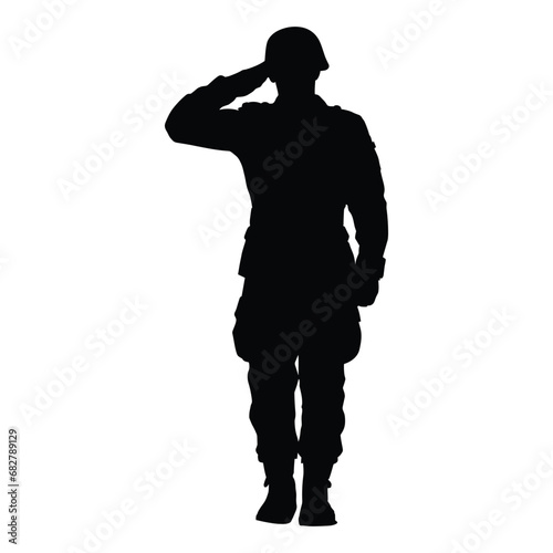 Salute Soldier Silhouette on White