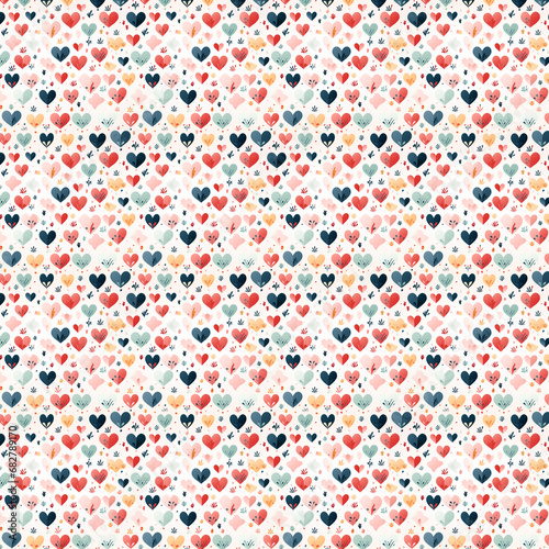 seamless pattern with hearts, ai generated