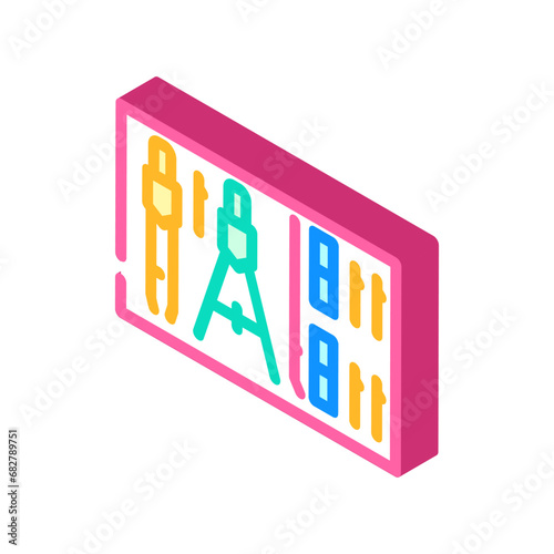 drafting tools architectural drafter isometric icon vector. drafting tools architectural drafter sign. isolated symbol illustration