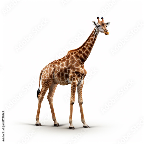 Giraffe isolated on white background photo