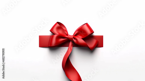White background with festive red bow.