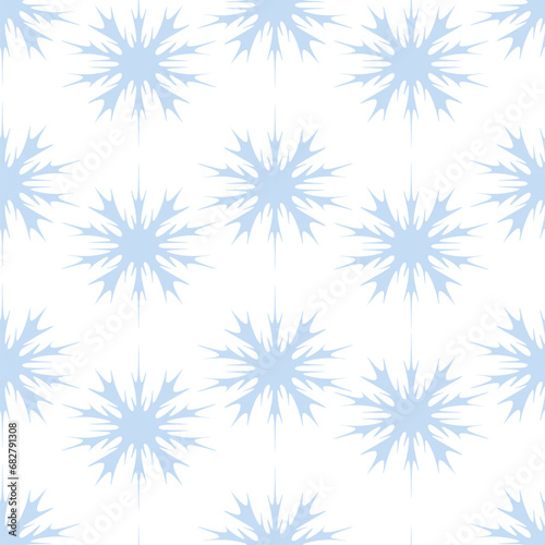 Snowflakes. Seamless vector pattern. Endlessly repeating pattern. Crystal snowflakes on an isolated colorless background. Christmas decorative element. Idea for packaging  case  textile  wallpaper