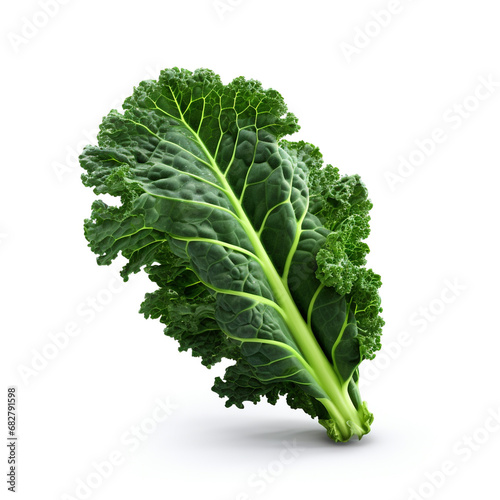 Green kale isolated on white background
