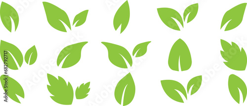 Abstract leaf style vector illustration. Trendy leaf, trees, root design vector. Icons
