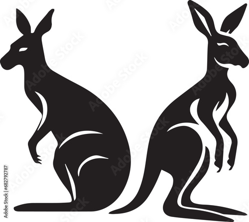 Kangaroo Animal Silhouette vector illustration