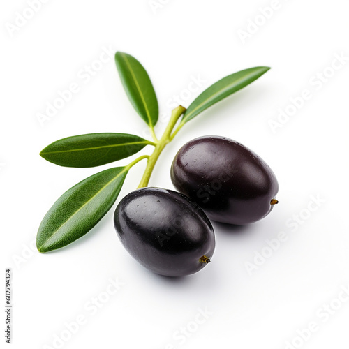 Olives with leaves isolated on white background