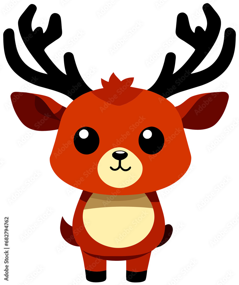 Fototapeta premium reindeer with santa hat