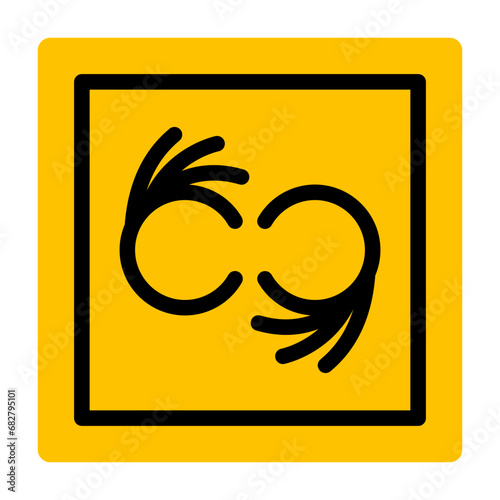 Sign language icon line symbol. Gesture element in trendy style. Concept of blindness, disability, rehabilitation, accessibility, assistance. Linear style sign for use web design and mobile apps,logo photo