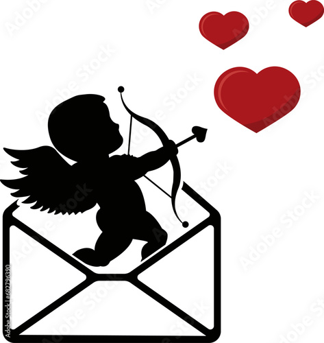 vector illustration of love, cupid of love, angel of love
