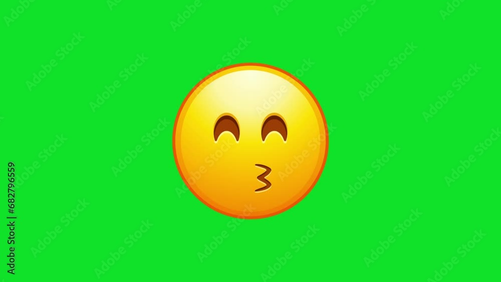 Kissing Face Animated Emoji. Alpha channel, transparent background. 4K resolution loop animation. Kissing Face Animated Emoji. Alpha channel, transparent background. 4K resolution loop animation.