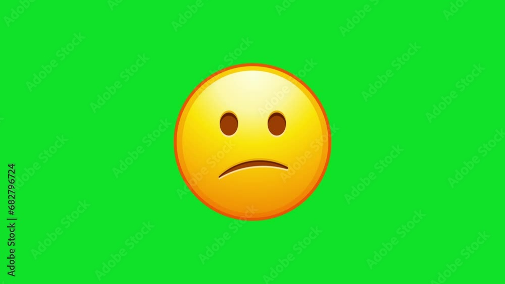 Confused emoji. Nonplussed emoticon with frowned lips Animated Emoji. Alpha channel, transparent background. 4K resolution loop animation. Confused emoji. Nonplussed emoticon with frowned lips Animated Emoji. Alpha channel, transparent background. 4K resolution loop animation.