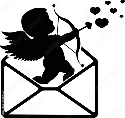 vector illustration of love, cupid of love, angel of love