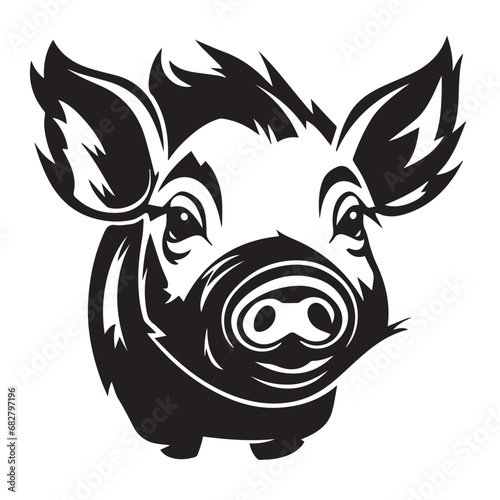 Pig in cartoon, doodle style. Isolated 2d vector illustration in logo, icon style, Eps 10. AI Generative
