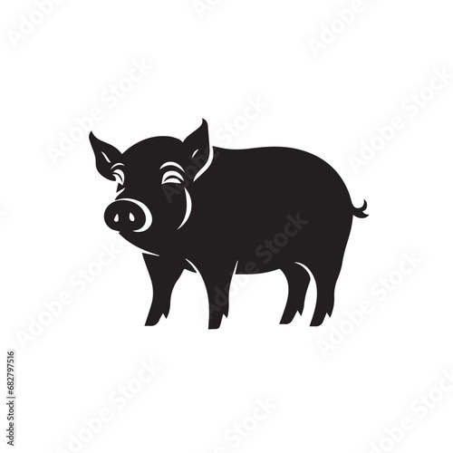 Pig in cartoon, doodle style. Isolated 2d vector illustration in logo, icon style, Eps 10. AI Generative