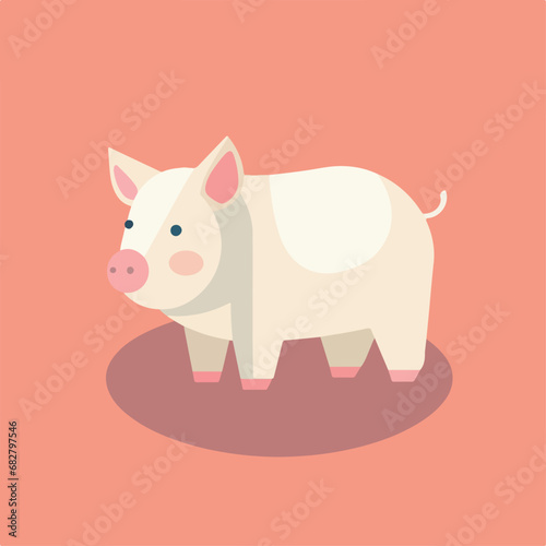 Pig in cartoon, doodle style. Isolated 2d vector illustration in logo, icon style, Eps 10. AI Generative