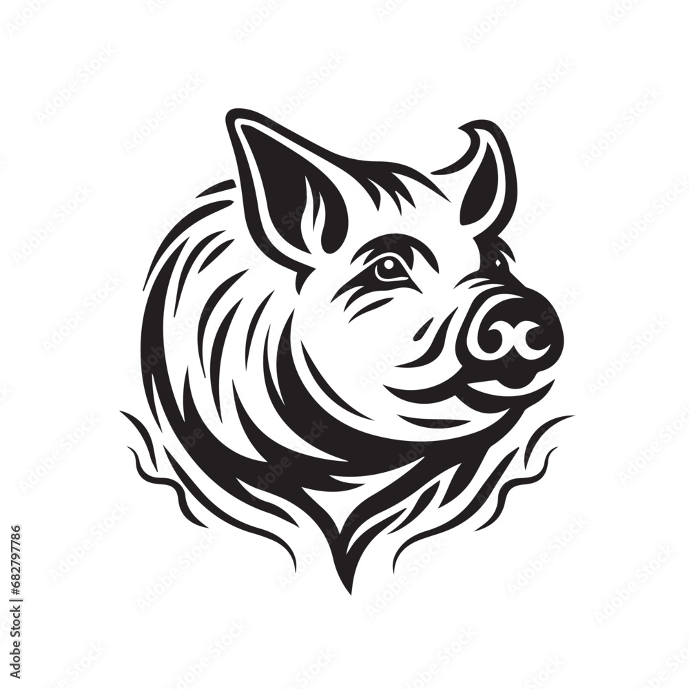 custom made wallpaper toronto digitalPig in cartoon, doodle style. Isolated 2d vector illustration in logo, icon style, Eps 10. AI Generative