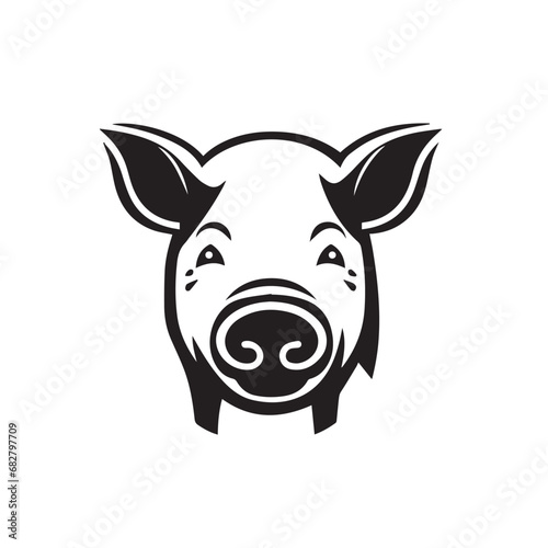 Pig in cartoon, doodle style. Isolated 2d vector illustration in logo, icon style, Eps 10. AI Generative