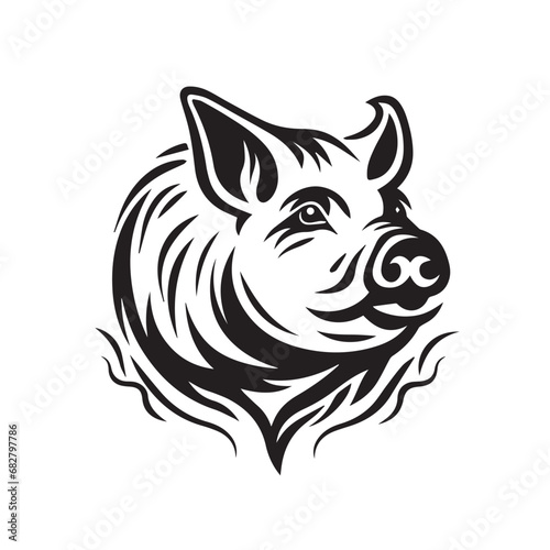 Pig in cartoon, doodle style. Isolated 2d vector illustration in logo, icon style, Eps 10. AI Generative