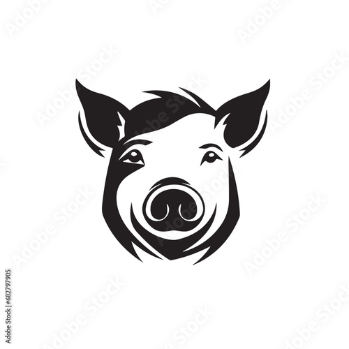 Pig in cartoon, doodle style. Isolated 2d vector illustration in logo, icon style, Eps 10. AI Generative