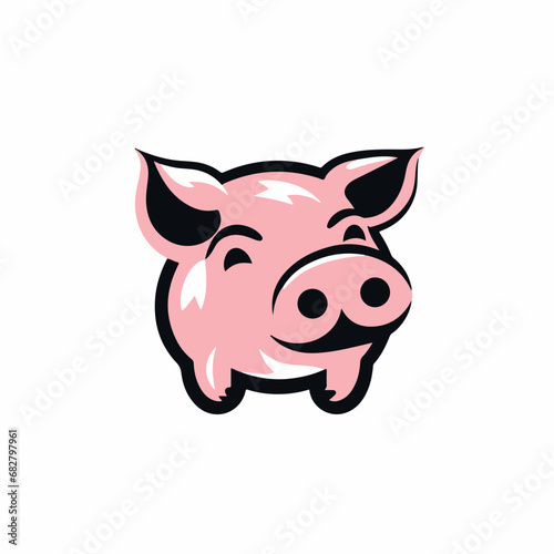 Pig in cartoon, doodle style. Isolated 2d vector illustration in logo, icon style, Eps 10. AI Generative