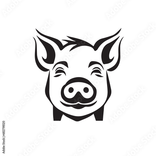 Pig in cartoon, doodle style. Isolated 2d vector illustration in logo, icon style, Eps 10. AI Generative
