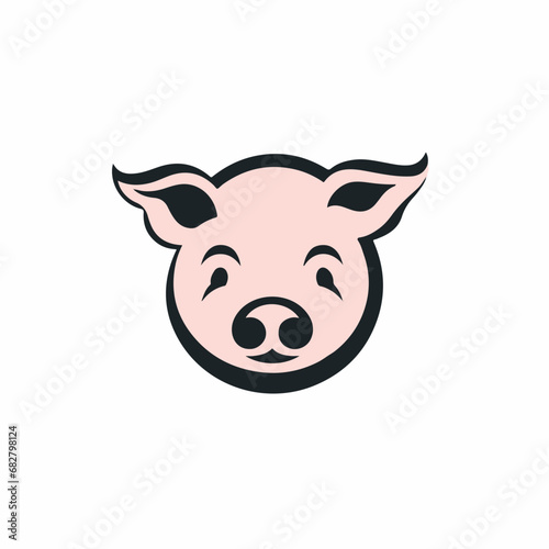 Pig in cartoon, doodle style. Isolated 2d vector illustration in logo, icon style, Eps 10. AI Generative