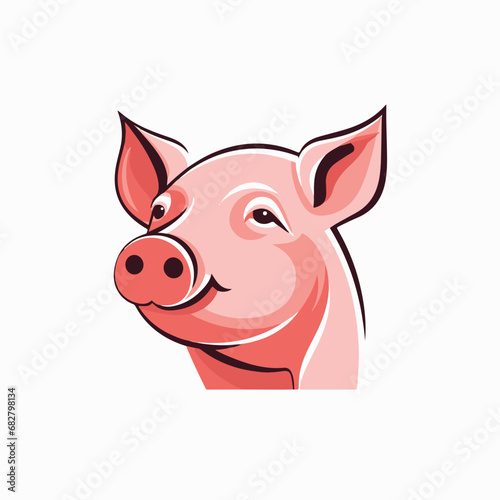 Pig in cartoon, doodle style. Isolated 2d vector illustration in logo, icon style, Eps 10. AI Generative
