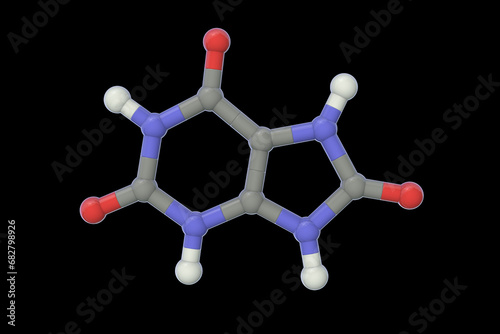 Uric acid molecule, illustration photo