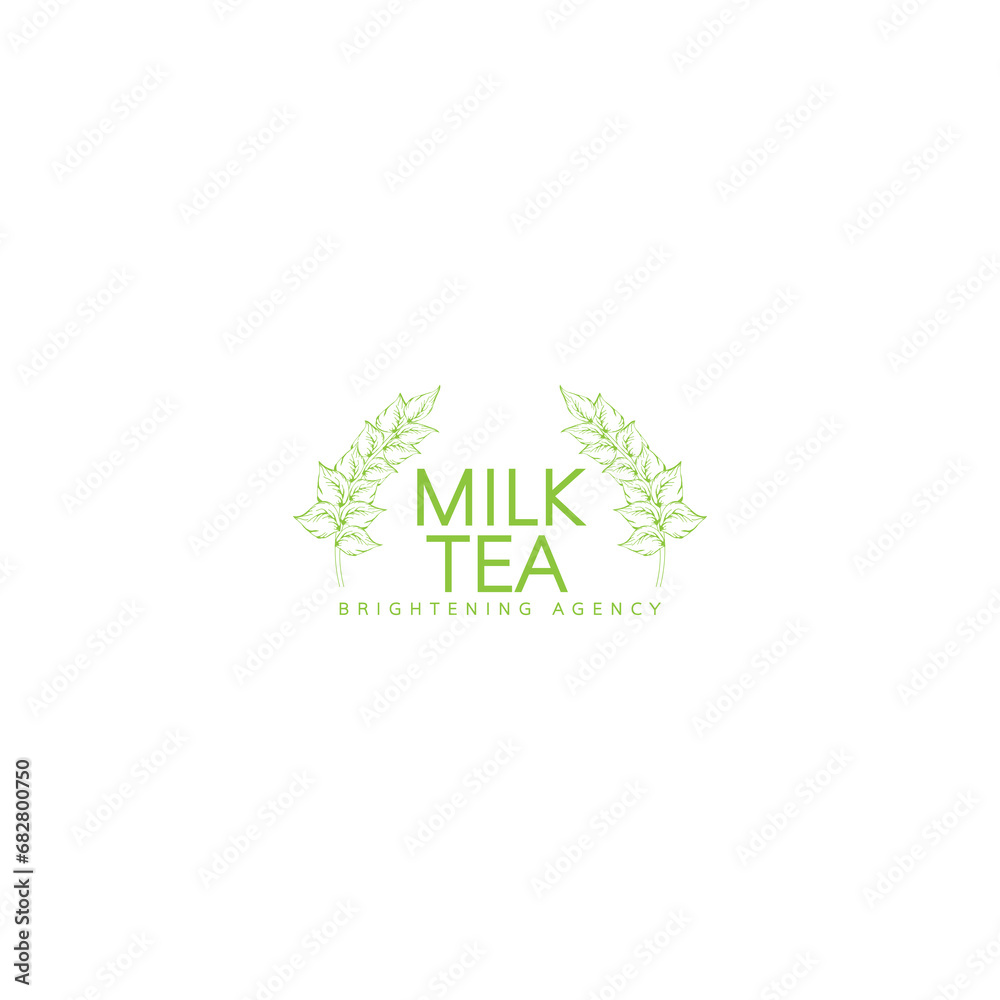 Logo template. milk tea illustration. Logo template. milk tea illustration.