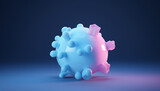 Cell 3D animation pastel colored. Virus disease. Abstract background virus. Set virus. Virus icon set. Infection flu, pneumonia. Bacteria, microbes fungi. Danger to a living organism. Viruses 