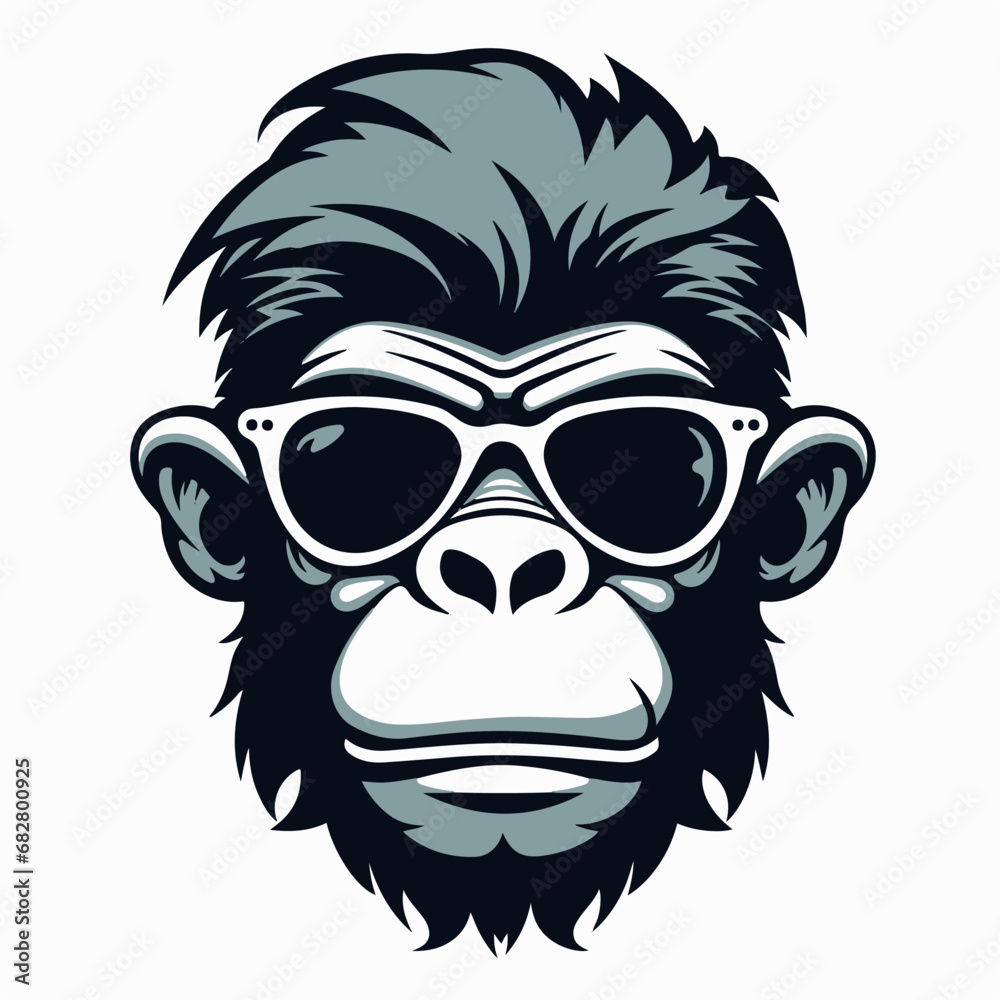 Monkey face in cartoon, doodle style. Isolated 2d vector illustration in logo, icon style, Eps 10. AI Generative Monkey face in cartoon, doodle style. Isolated 2d vector illustration in logo, icon style, Eps 10. AI Generative