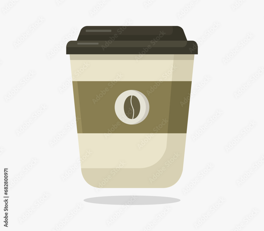 Vector illustration of a brown coffee cup on a white background Vector illustration of a brown coffee cup on a white background