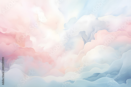 Abstract Wallpaper with Colorful Clouds in Pastel Shades