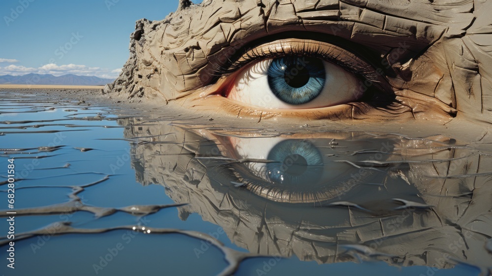 An ethereal gaze reflects the boundless sky and shimmering waters ...