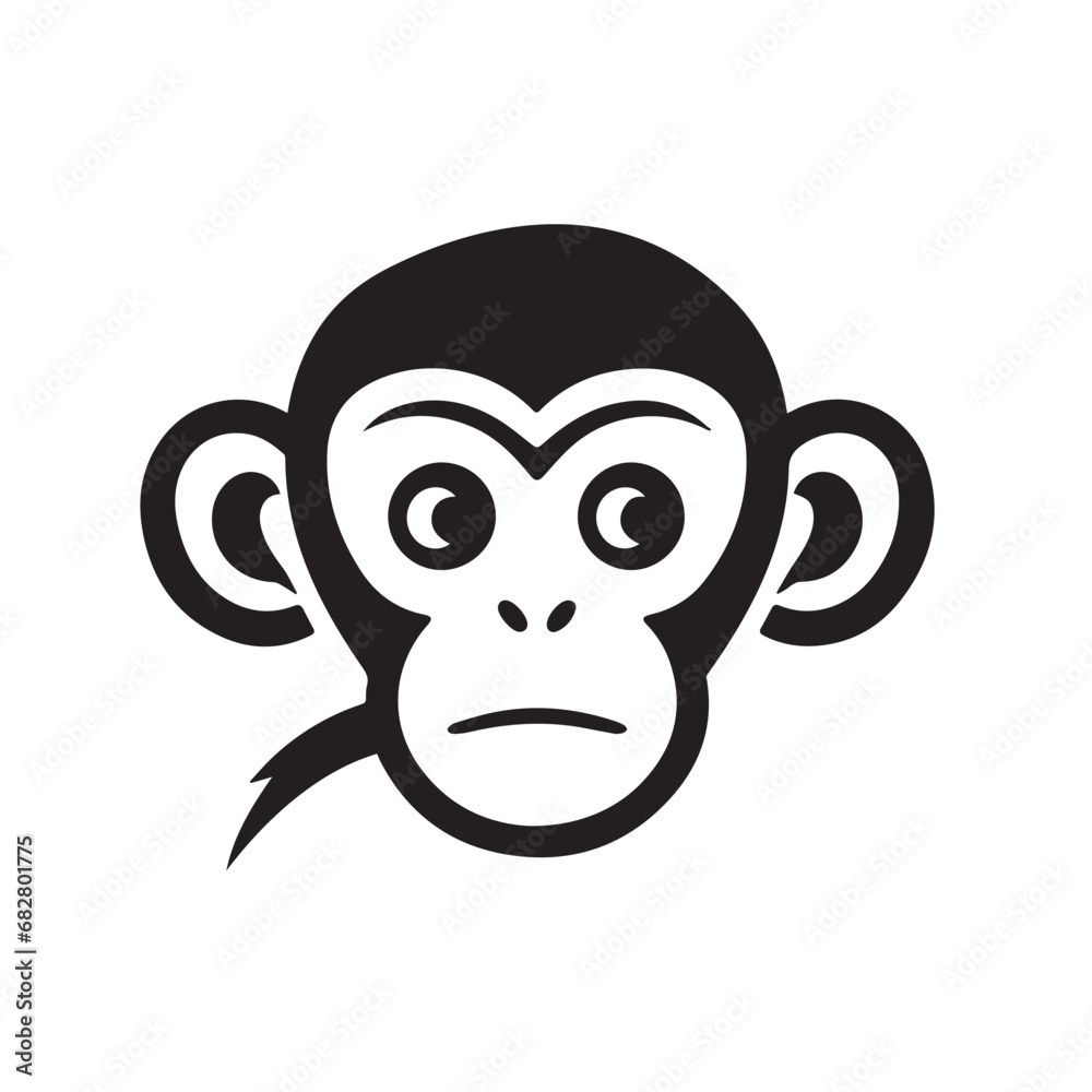 Monkey face in cartoon, doodle style. Isolated 2d vector illustration in logo, icon style, Eps 10. AI Generative Monkey face in cartoon, doodle style. Isolated 2d vector illustration in logo, icon style, Eps 10. AI Generative