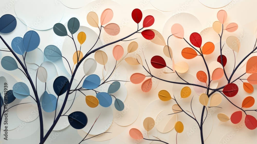 Vibrant strokes of paint bring to life a wild and fluid tree, its branches adorned with colorful leaves, a masterpiece of art Vibrant strokes of paint bring to life a wild and fluid tree, its branches adorned with colorful leaves, a masterpiece of art