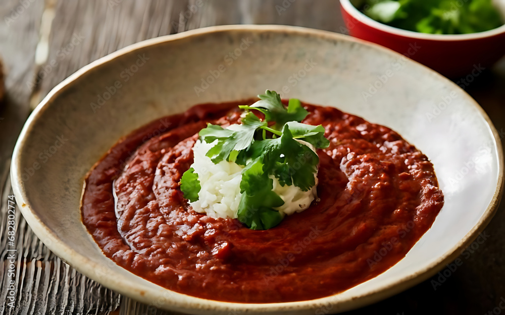 Capture the essence of Mole Sauce - Mexico in a mouthwatering food photography shot Generative AI Capture the essence of Mole Sauce - Mexico in a mouthwatering food photography shot Generative AI