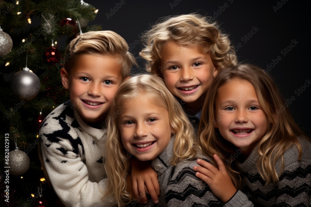 The Magic of Christmas Morning Captured in the Excited Faces of a Group of Children