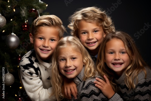 The Magic of Christmas Morning Captured in the Excited Faces of a Group of Children