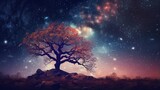 Peaceful Night Sky with Stars and Calming Landscape generated by AI tool 