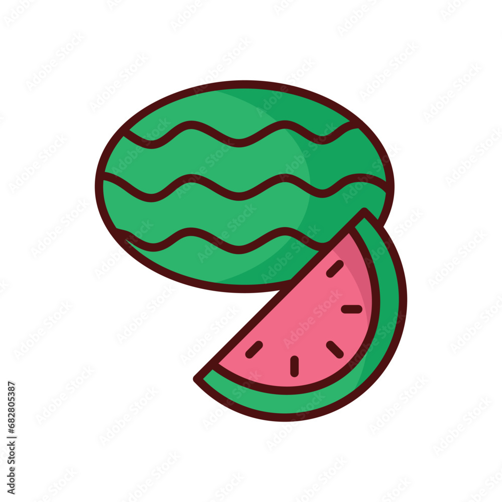 Watermelon icon isolate white background vector stock illustration. Watermelon icon isolate white background vector stock illustration.