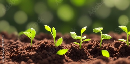 Seed growing green. Eco concept. AI generated illustration